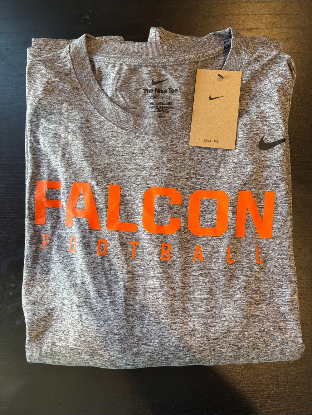 NWT Nike Gray Heather Tee with Orange FALCON Graphic